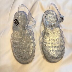 Glitter Clear Jelly Sandals | Size 8